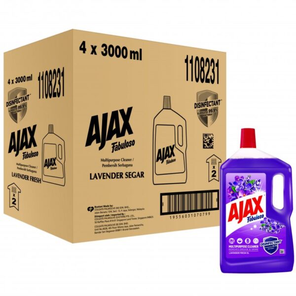 AJAX FABULOSO KESEGARAN LAVENDER 4*3L