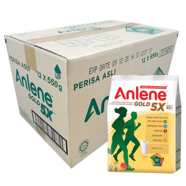 ANLENE GOLD 5X SUSU TEPUNG ASLI 12*550G