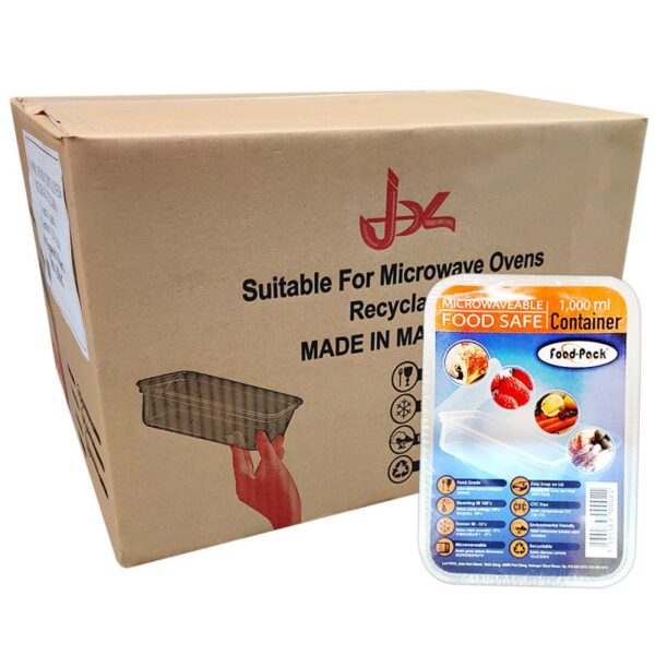 BEKAS MAKANAN PLASTIK 1000ML 25*5PCS