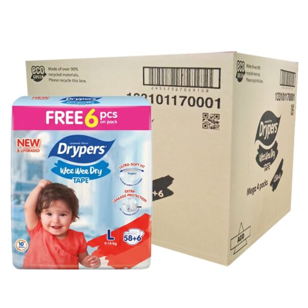 DRYPERS WEE WEE DRY TAPE L 4*58S