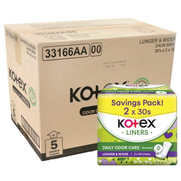 KOTEX LINERS DAILY ODOR CARE 12*2*30S
