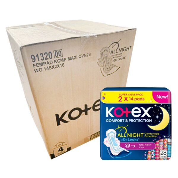 KOTEX MAXI BERSAYAP MALAM 28CM 16*2*14S