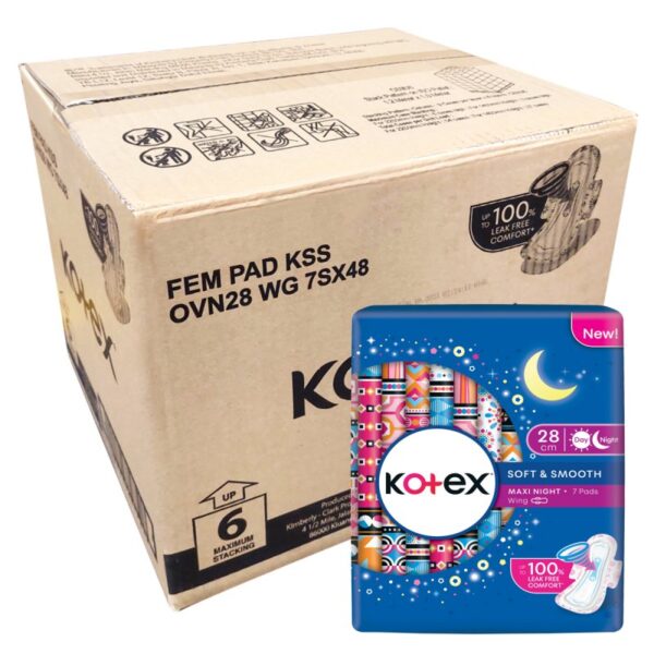 KOTEX MAXI BERSAYAP MALAM 28CM 48*7S