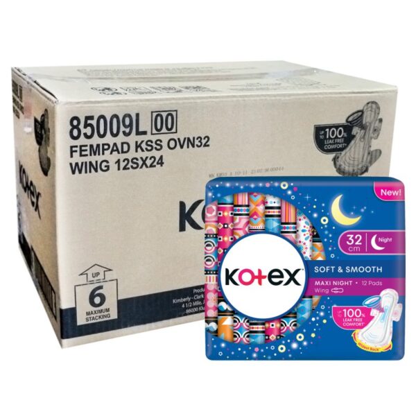 KOTEX MAXI BERSAYAP MALAM 32CM 24*12S