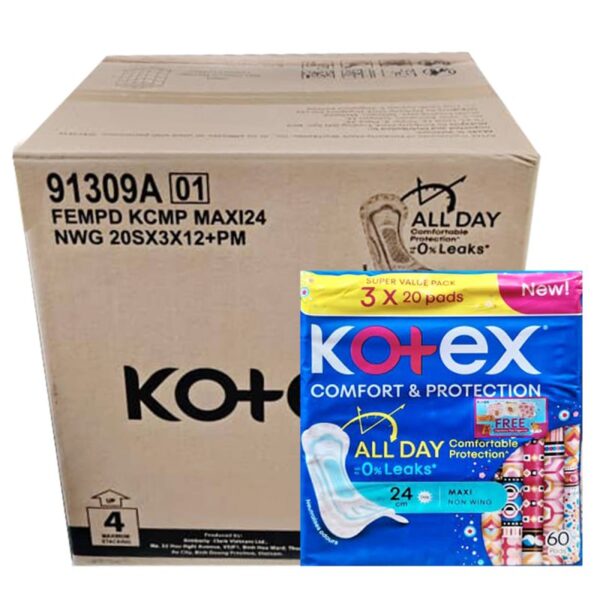 KOTEX MAXI TANPA SAYAP 24CM 12*3*20S