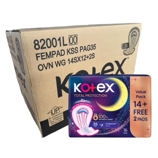 KOTEX TOTAL OVERNIGHT WING 35CM 12*14S