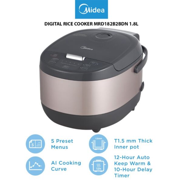 MIDEA DIGITL RICE CKER MRD182B2BDN 1.8L