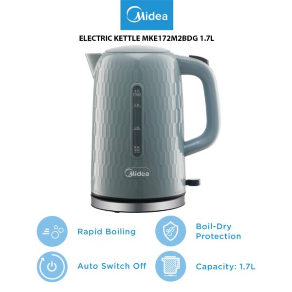 MIDEA ELECTRIC KETTLE MKE172M2BDG 1.7L