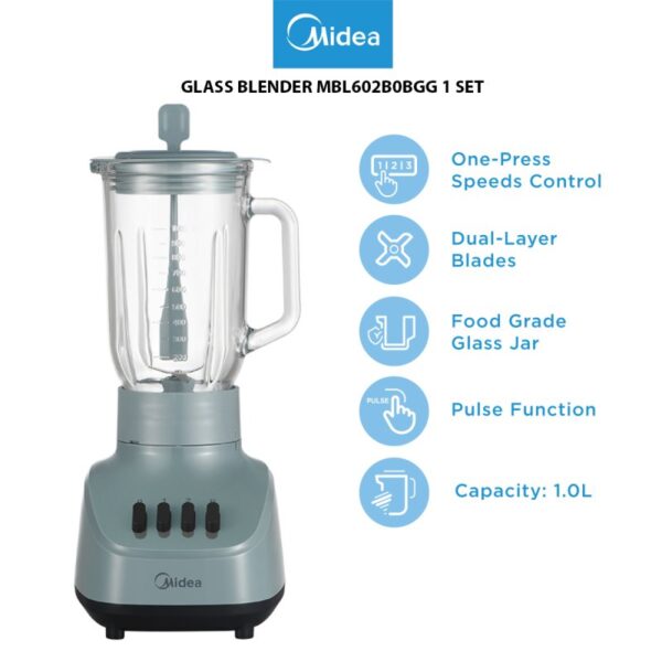 MIDEA GLASS BLENDER MBL602B0BGG 1 SET
