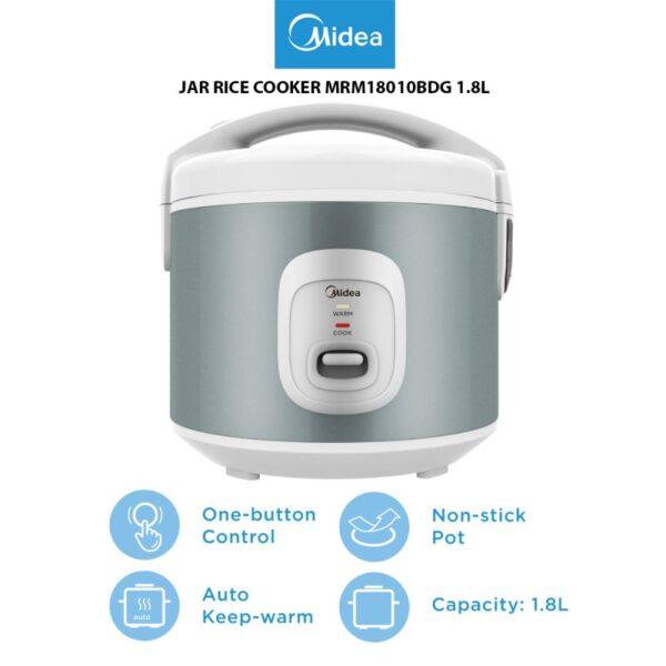 MIDEA JAR RICE COOKER MRM18010BDG 1.8L