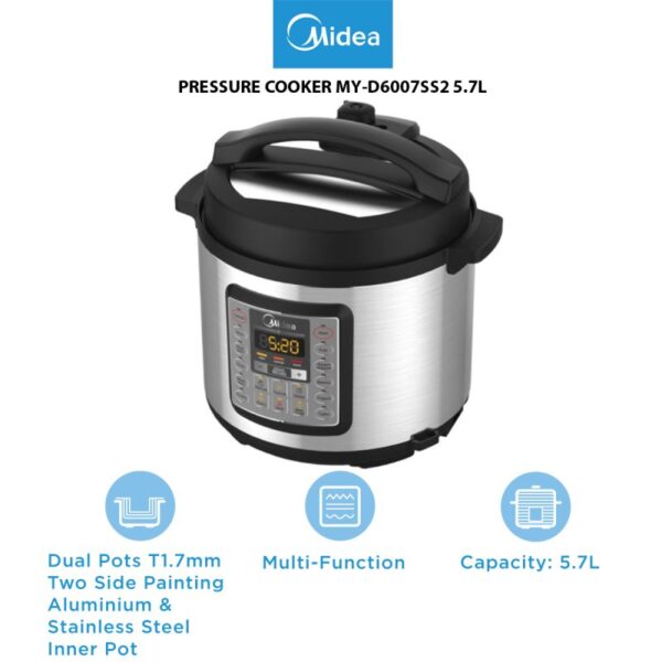 MIDEA PRESSURE COOKER MY-D6007SS2 5.7L