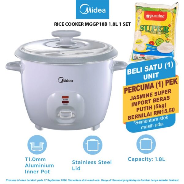 MIDEA RICE COOKER MGGP18B 1.8L 1 SET