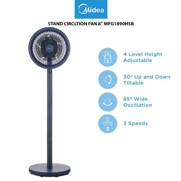 MIDEA STAND CIRCLTION FAN 8 MFG1890HSB