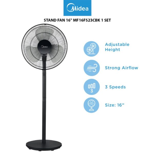MIDEA STAND FAN 16 MF16FS23CBK 1 SET