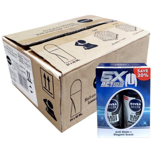 NIVEA MEN BLACK WHITE ROLL 12*2*50ML TP