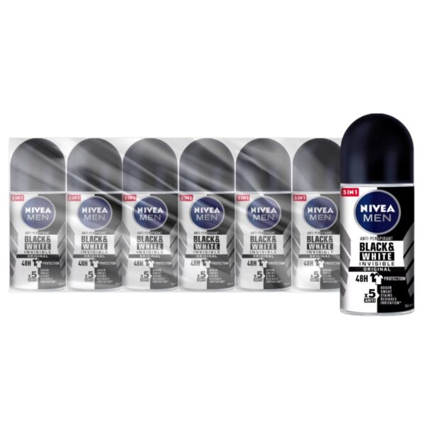 NIVEA MEN BLACK WHITE ROLL ON 6*50ML