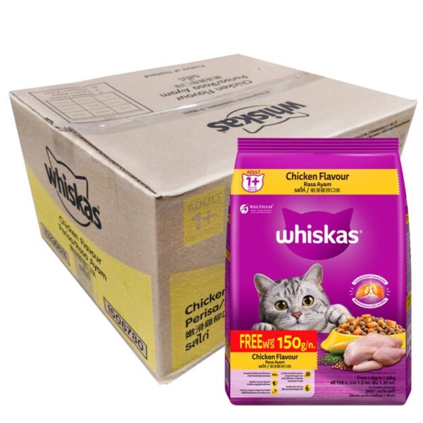 WHISKAS MAKANAN KUCING RASA AYAM 6*1.2KG