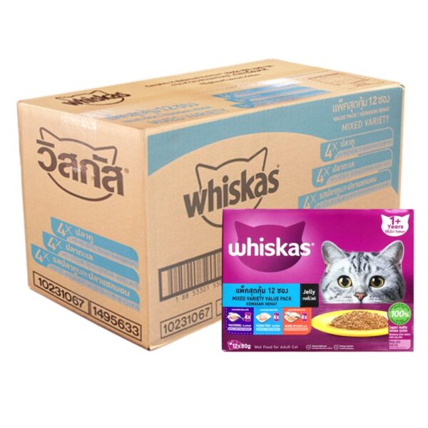 WHISKAS PEK NILAI BERANEKA 10*(12*80G)
