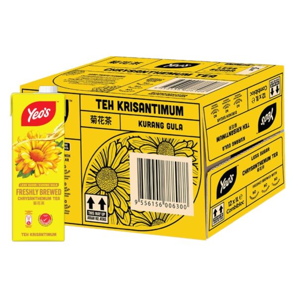 YEOS TEH KRISANTIMUM KURANG GULA 12*1L